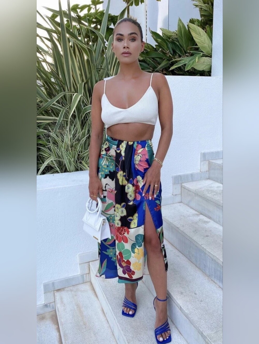 ZARA FLORAL PRINT MIDI SKIRT